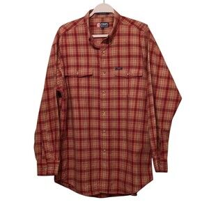 CHAPS RALPH LAUREN  Men Cotton Plaid Long Sleeve Button Down L